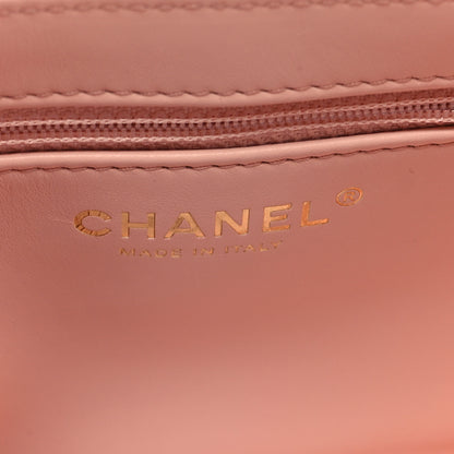 Chanel Shiny Aged Calfskin Quilted Nano Kelly Shopper Light Pink 6 of 10