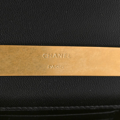 Chanel Lambskin Enamel Quilted Top Handle Flap Phone Holder With Chain Black 6 of 11