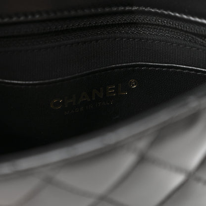 Chanel Lambskin Resin Quilted Mini Heart Square Flap Black 6 of 10