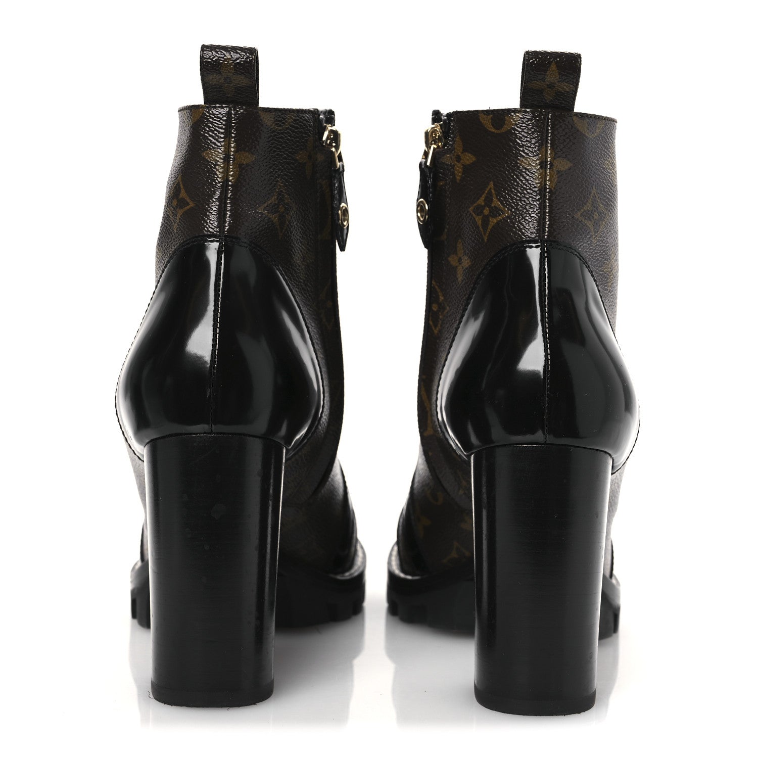 Louis Vuitton Patent Calfskin Monogram Star Trail Ankle Boots 41 Black 6 of 11