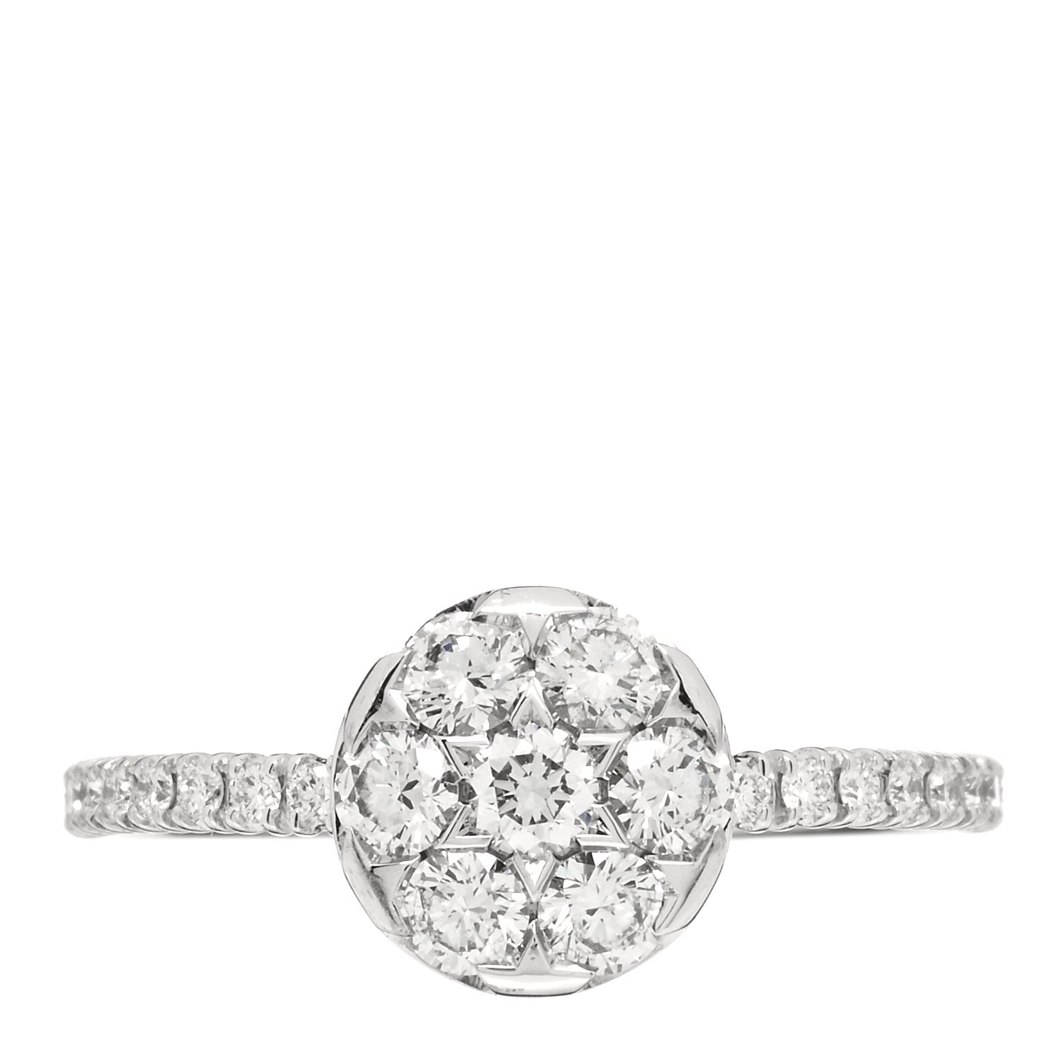 Cartier 18K White Gold Diamond Etincelle De Cartier Cluster Ring 49 4.75 1 of 3