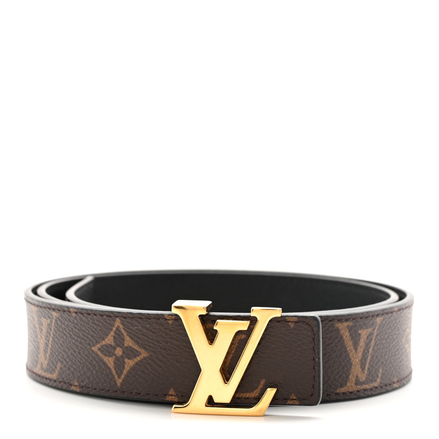 Louis Vuitton Calfskin Monogram 30mm LV Initiales Reversible Belt 85 34 Black 1 of 8