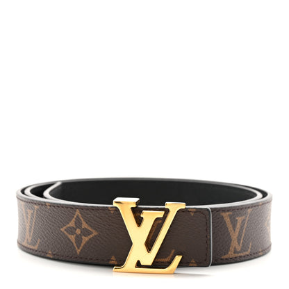 Louis Vuitton Calfskin Monogram 30mm LV Initiales Reversible Belt 85 34 Black 1 of 8