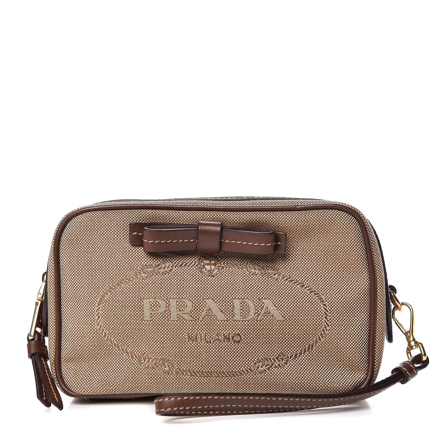 Jacquard Logo Contenitore Wristlet Corda Bruciato