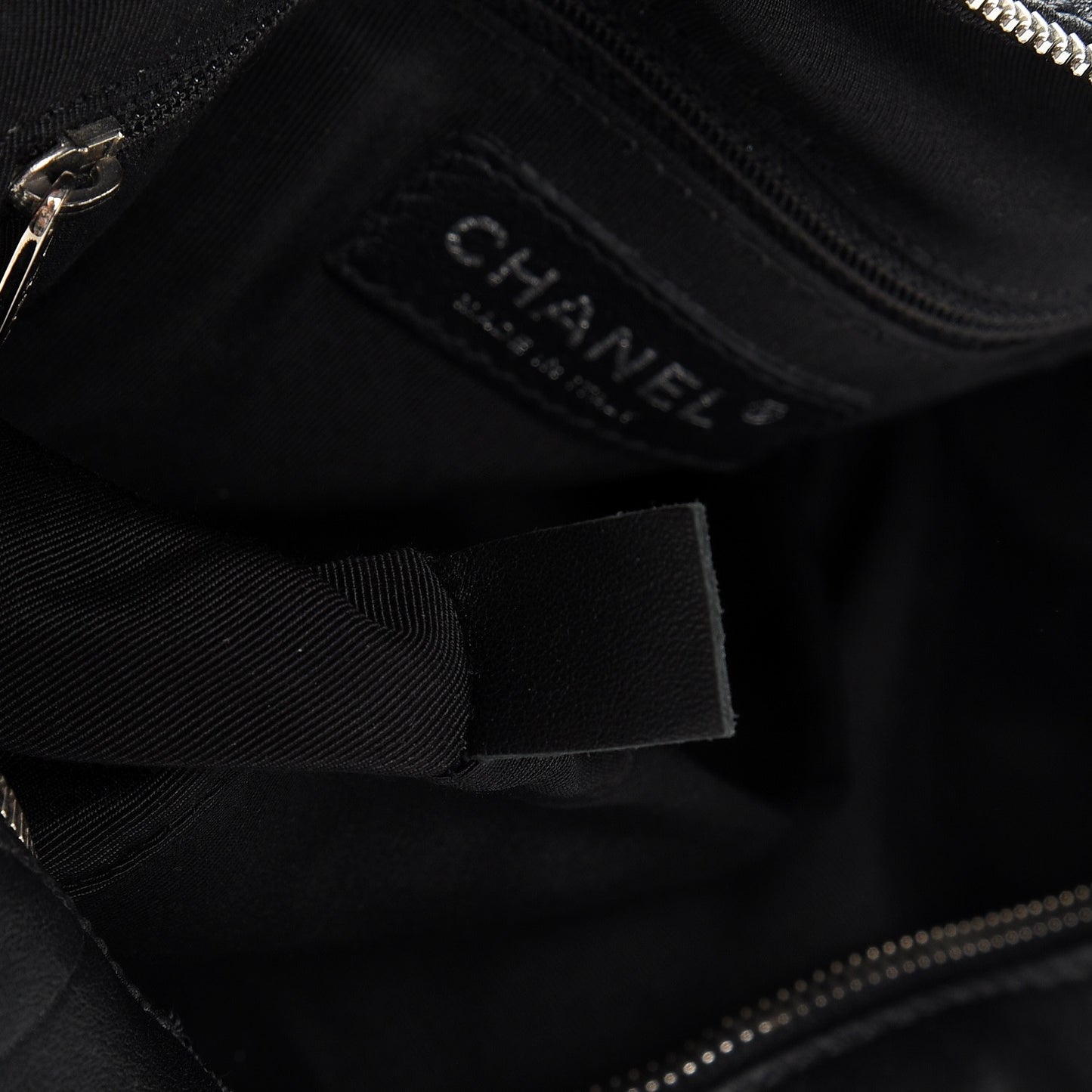 Calfskin Chevron CC All Day Long Boston Black