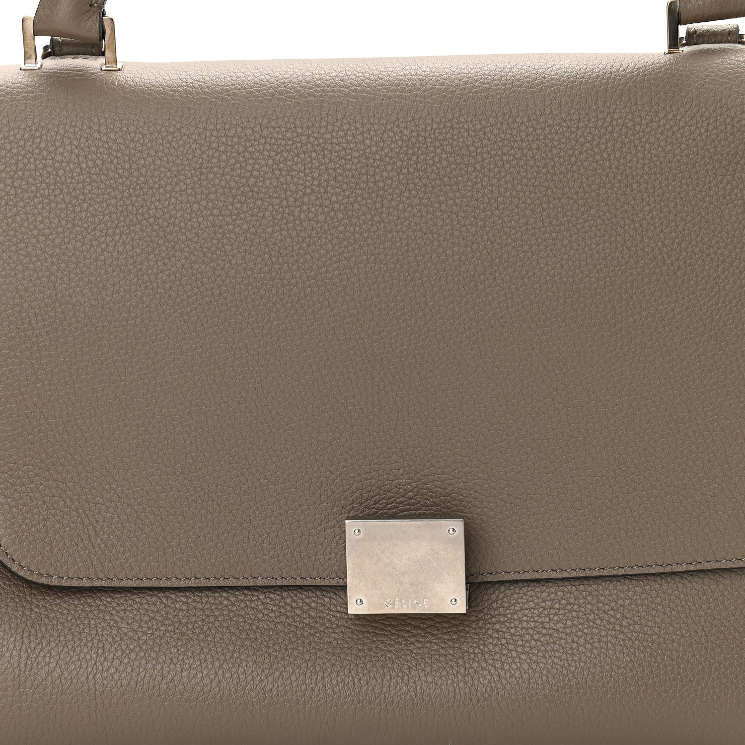 Celine Drummed Calfskin Suede Small Trapeze Souris 7 of 11