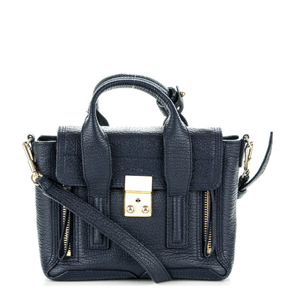 3.1 Phillip Lim 3.1 Textured Calfskin Mini Pashli Satchel Ink 1 of 7