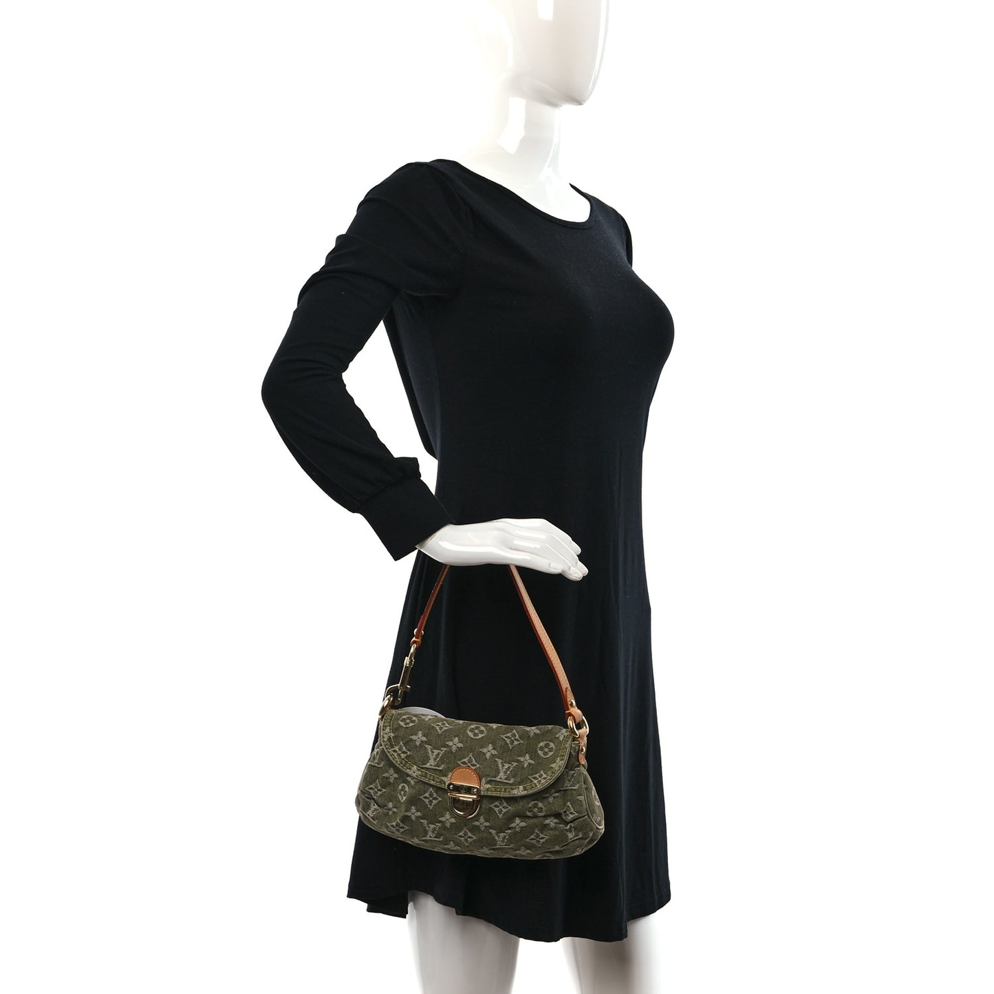 Monogram Denim Mini Pleaty Lichen