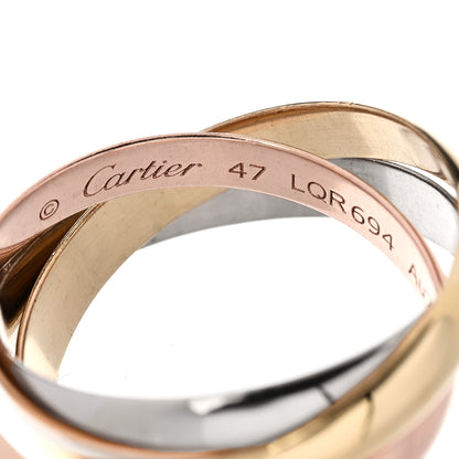 Cartier 18K Pink Yellow White Gold Classic Trinity Ring 47 4 4 of 5