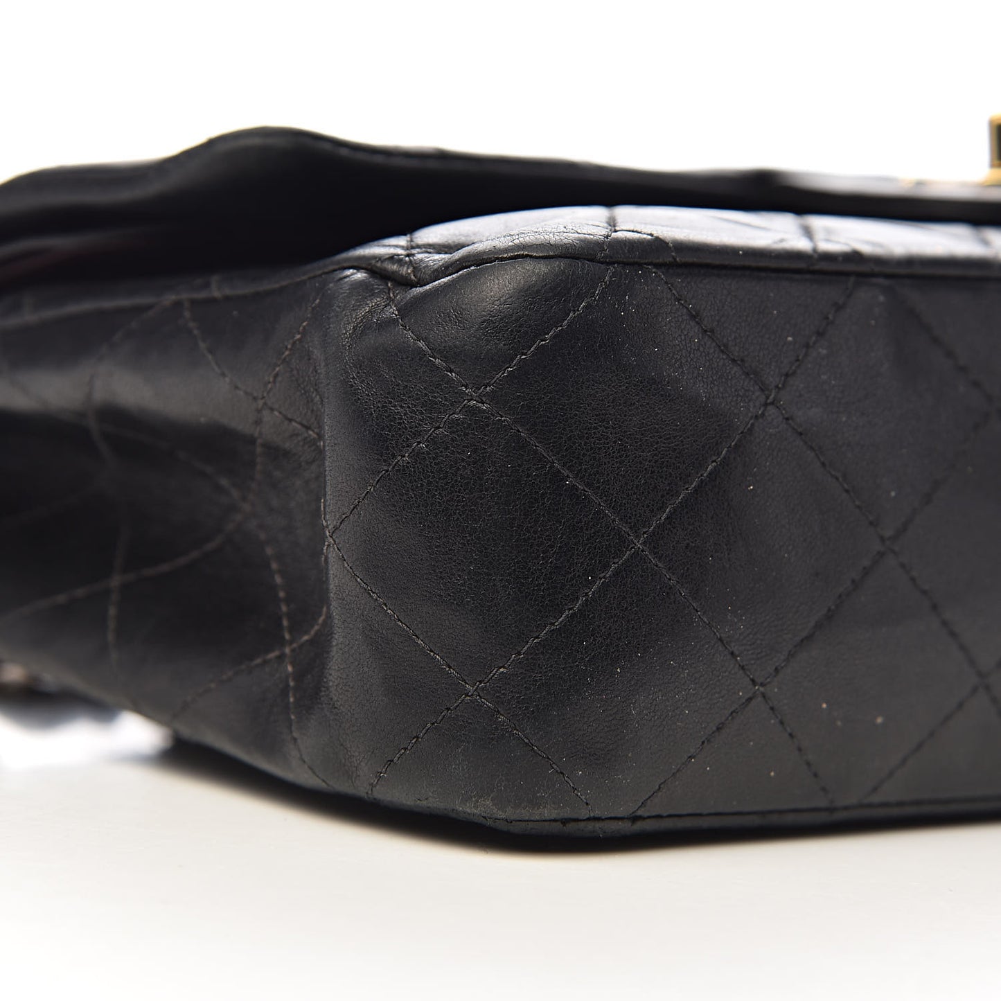 Lambskin Quilted Medium Double Flap Black