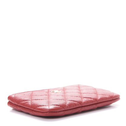Chanel Shiny Caviar Quilted Small Cosmetic Case Red 4 of 8