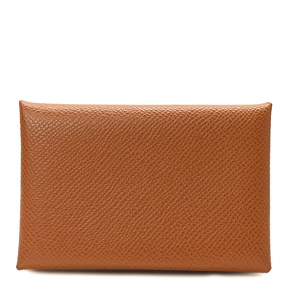 Hermes Epsom Calvi Card Case Gold 1 of 8