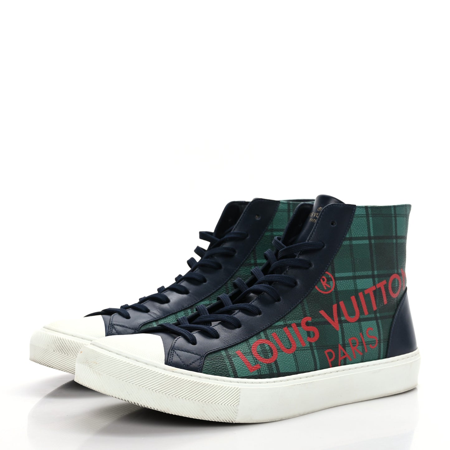 Tartan Tattoo Sneaker Boots 9 Navy Green