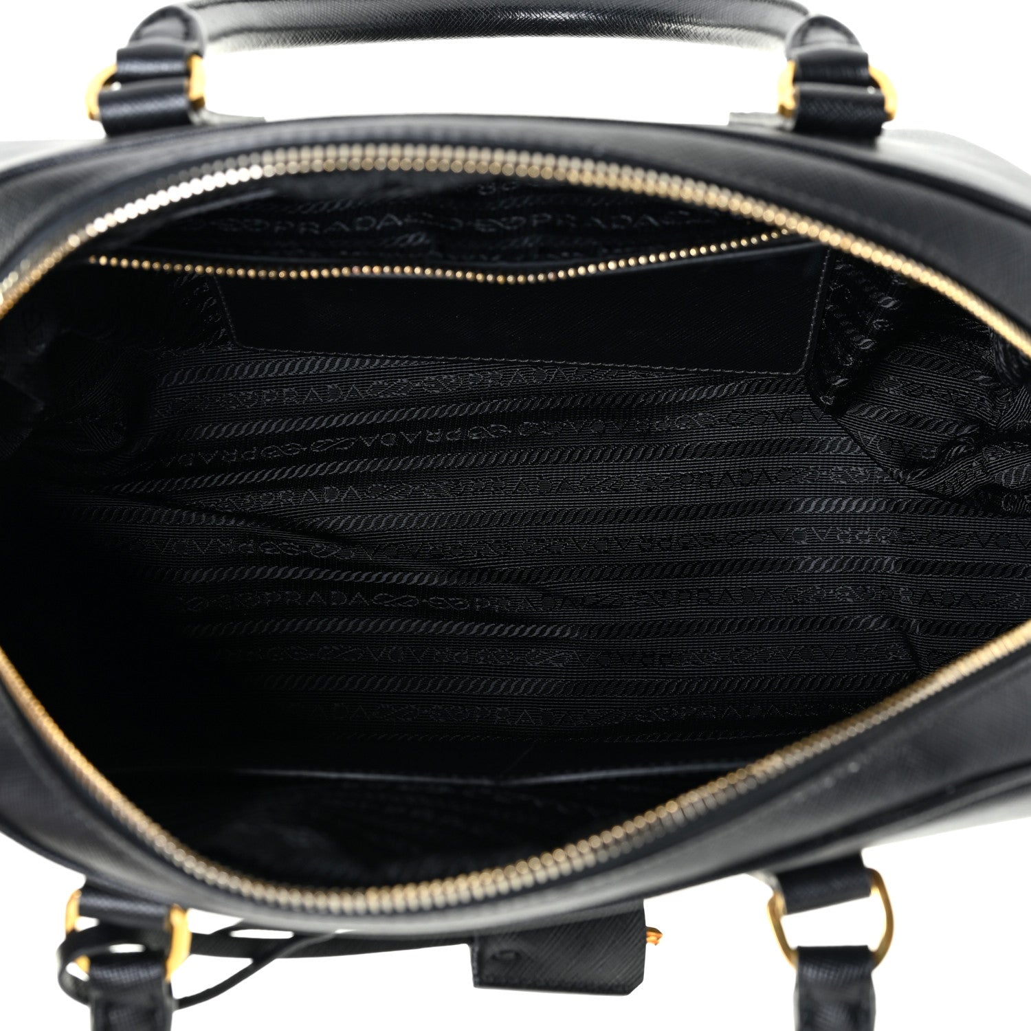 Prada Saffiano Lux Bowling Bag Black 5 of 15