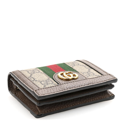 Gucci GG Supreme Monogram Web Ophidia Card Case Beige New Acero 7 of 16