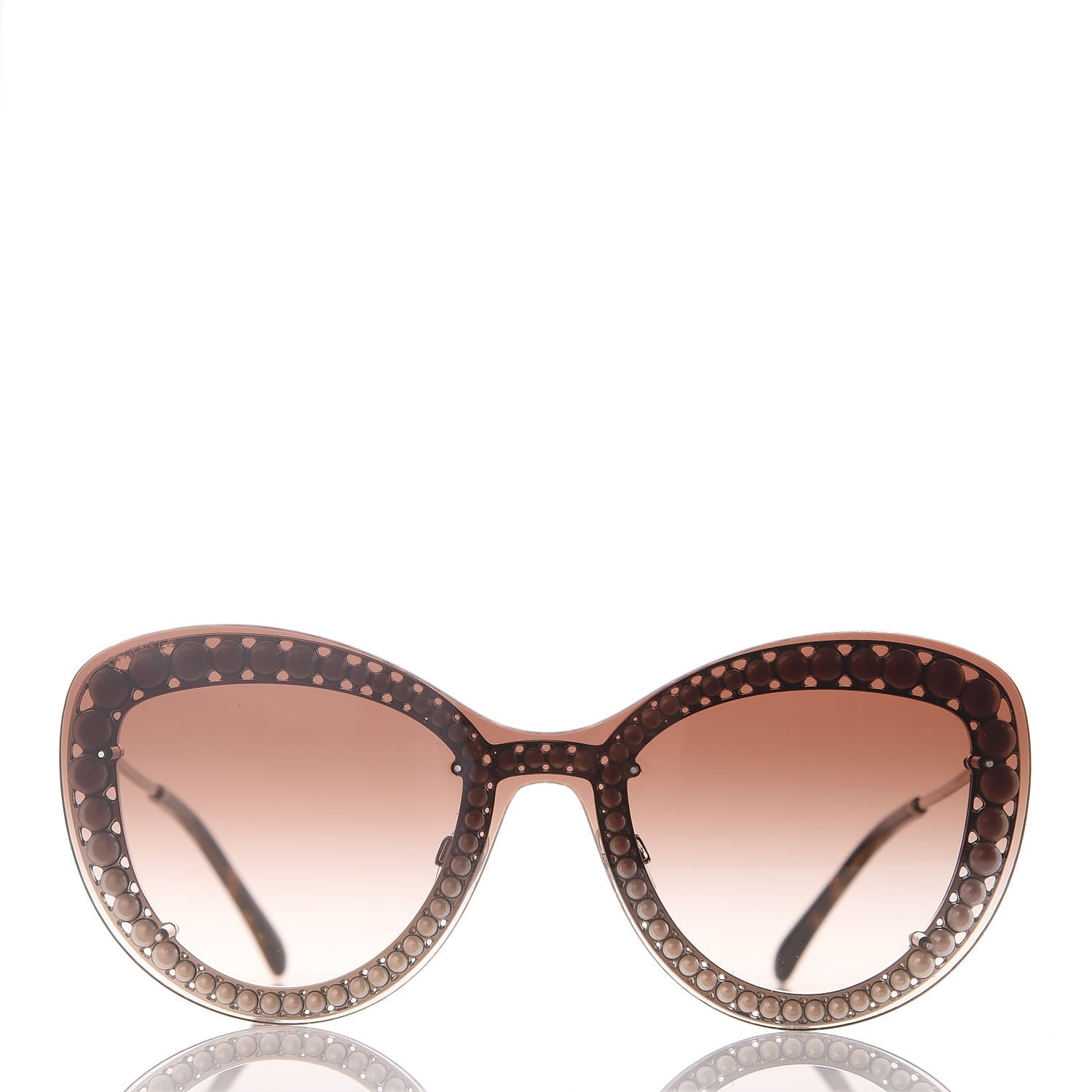 Chanel Acetate Metal Pearl Butterfly Sunglasses 4236-H Brown 3 of 6