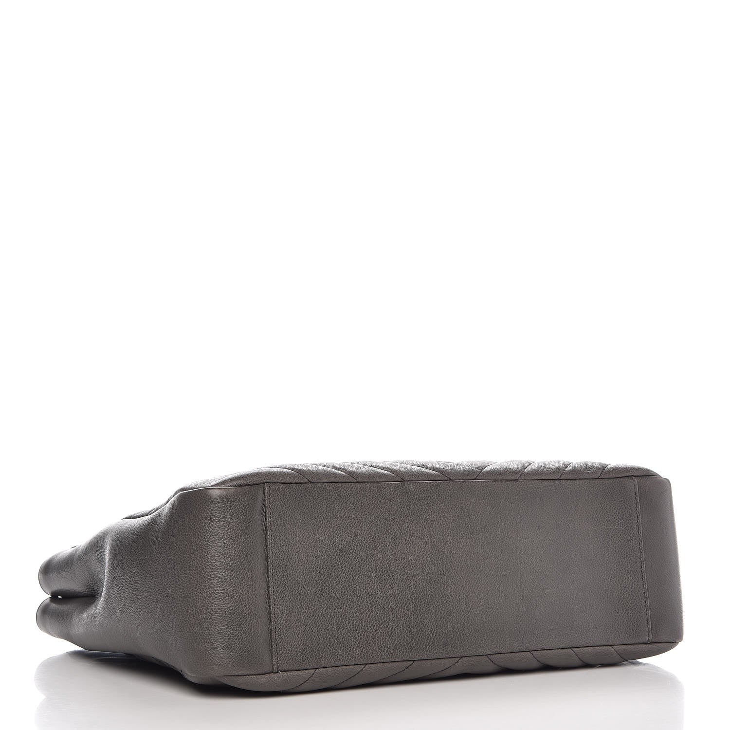 Saint Laurent Sheepskin Matelasse Chevron Large Monogram Shopping Bag Light Coal 4 of 7
