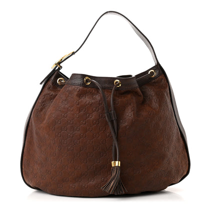 Gucci Guccissima Medium Interlocking Icon Shoulder Bag Dark Brown 1 of 10