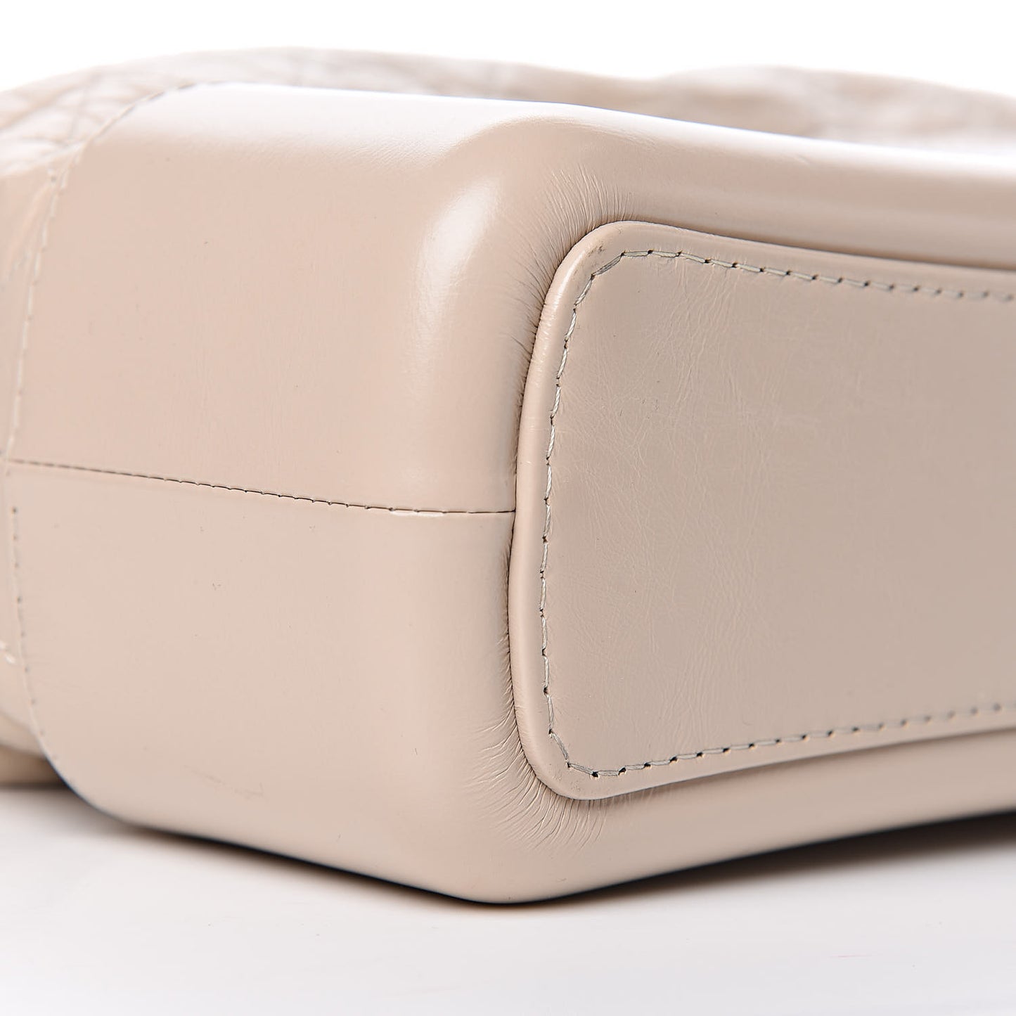 Aged Calfskin Quilted Large Gabrielle Hobo Beige