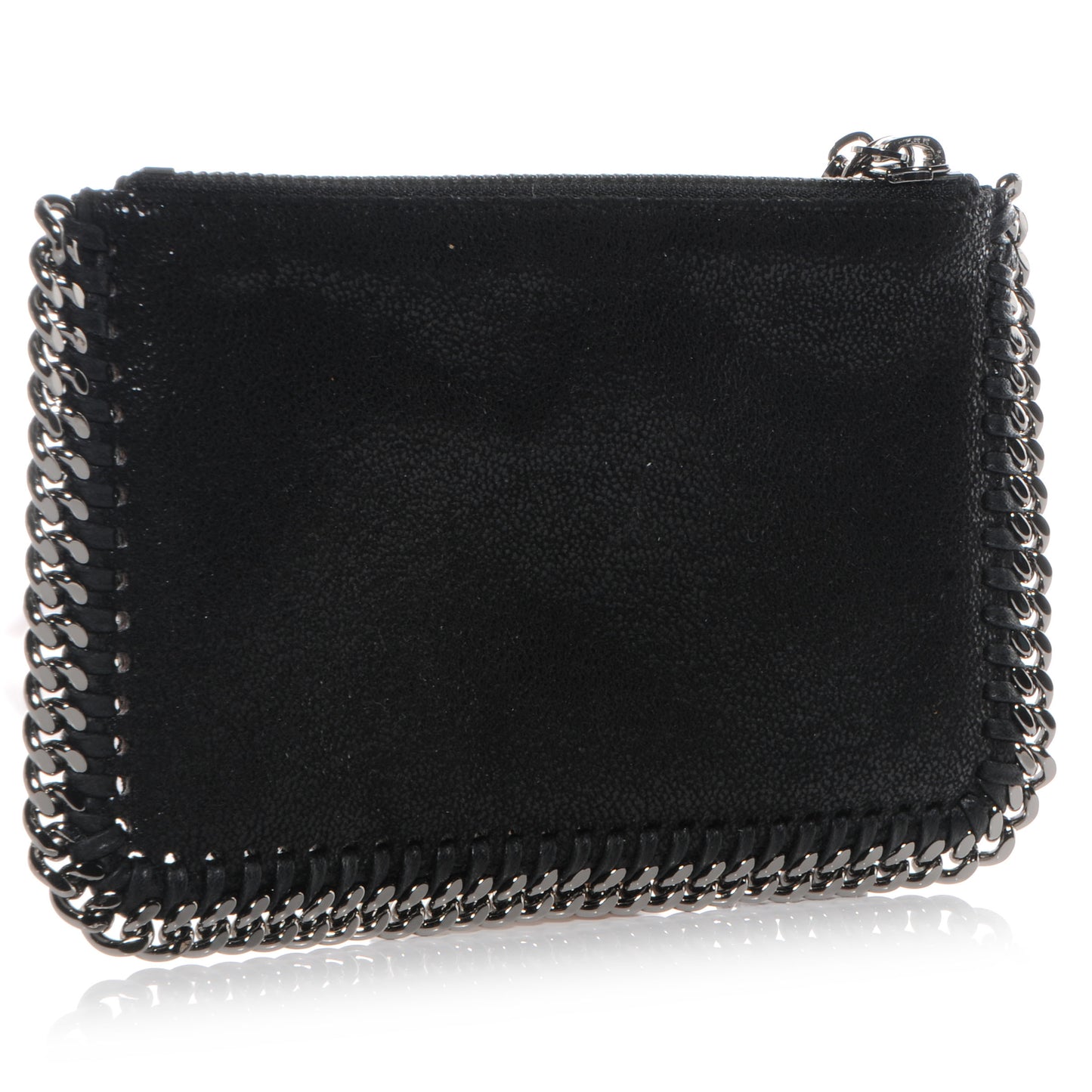 Faux Leather Shaggy Deer Falabella Wristlet Black