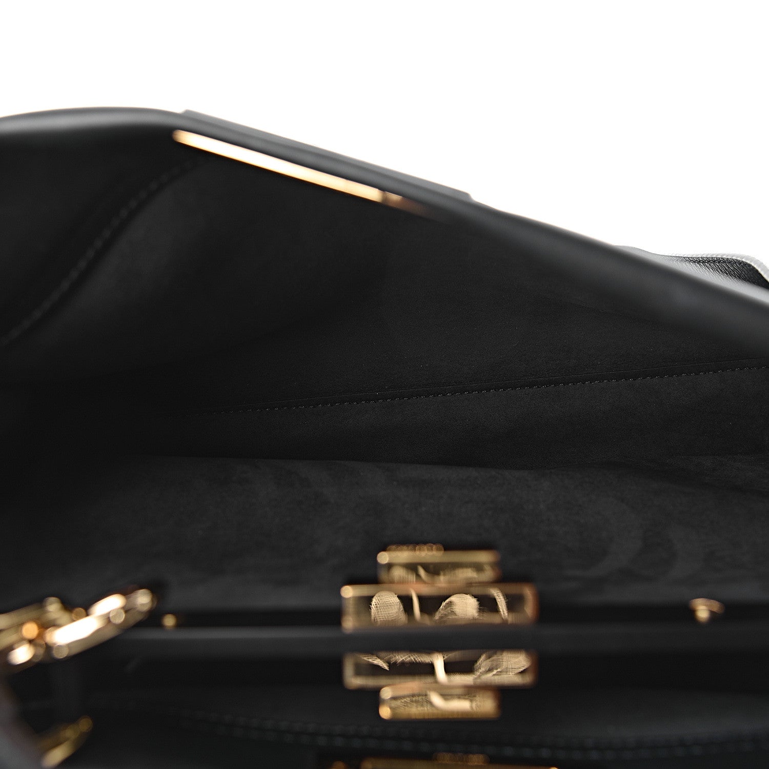 Fendi Calfskin Velvet Fun Fair Medium Peekaboo Iconic Satchel Night Blue Multicolor 6 of 11