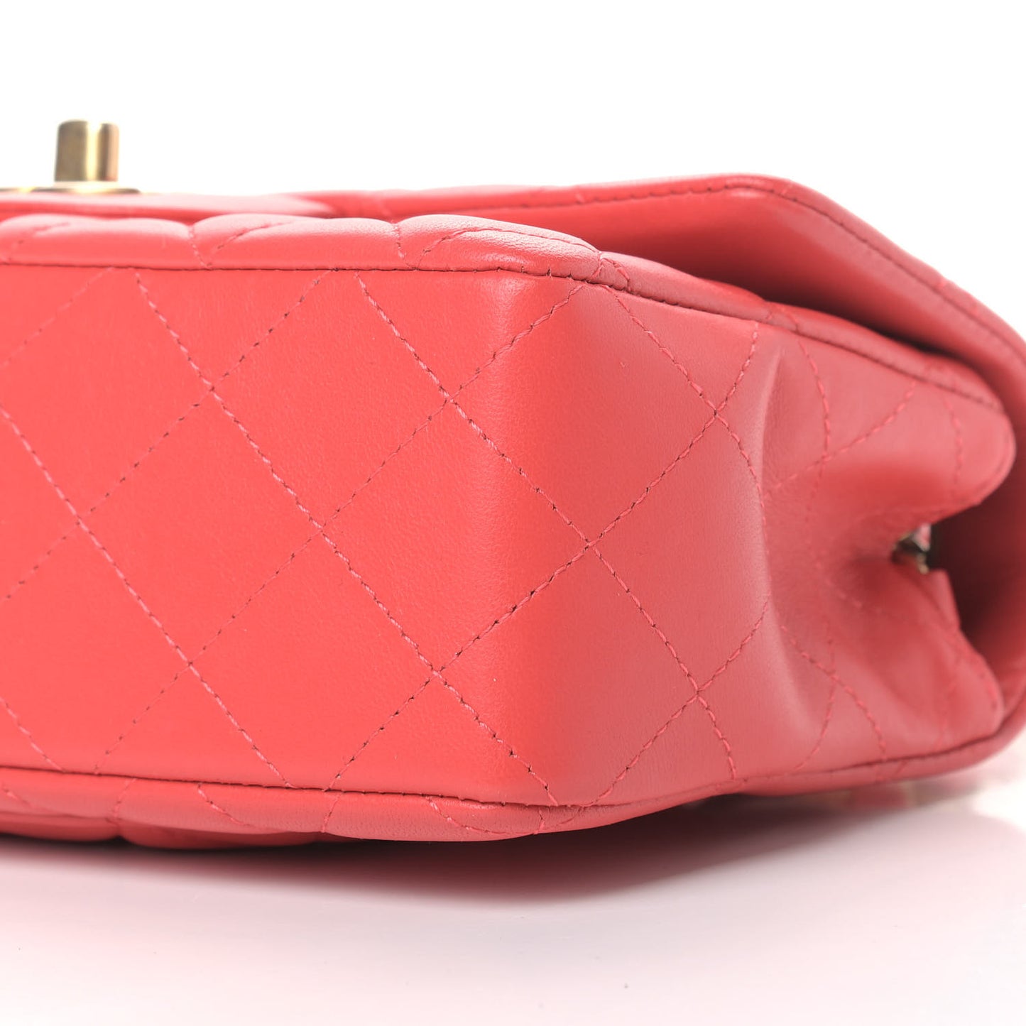 Lambskin Quilted Mini Rectangular Flap Red