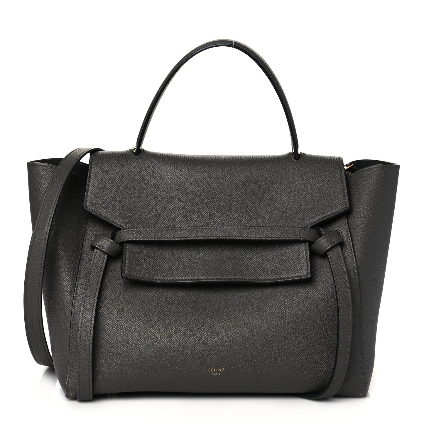 Grained Calfskin Mini Belt Bag Grey