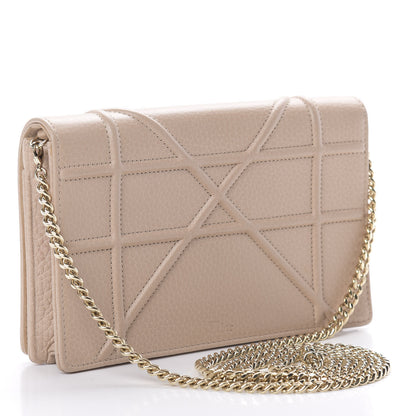 Christian Dior Grained Calfskin Diorama Wallet on Chain Pouch Nude 3 of 13