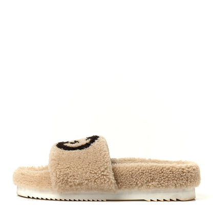 Gucci Merino Interlocking G Slide Sandals 40 Butterscotch Cocoa 1 of 4
