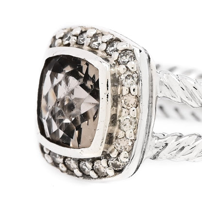 David Yurman Sterling Silver Diamond Smoky Quartz 7mm Petite Albion Ring 50 5.25 3 of 5