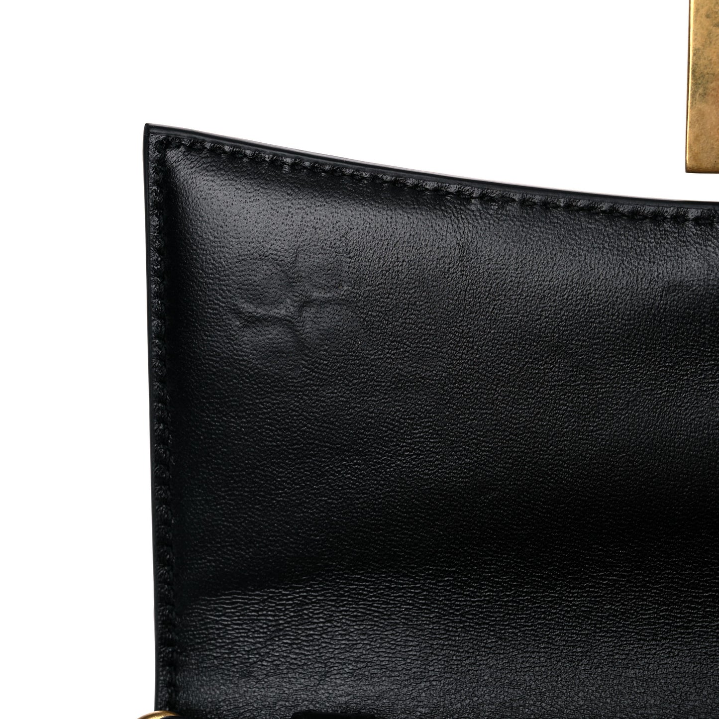 Shiny Calfskin Crocodile Embossed Hourglass Chain Bag Black