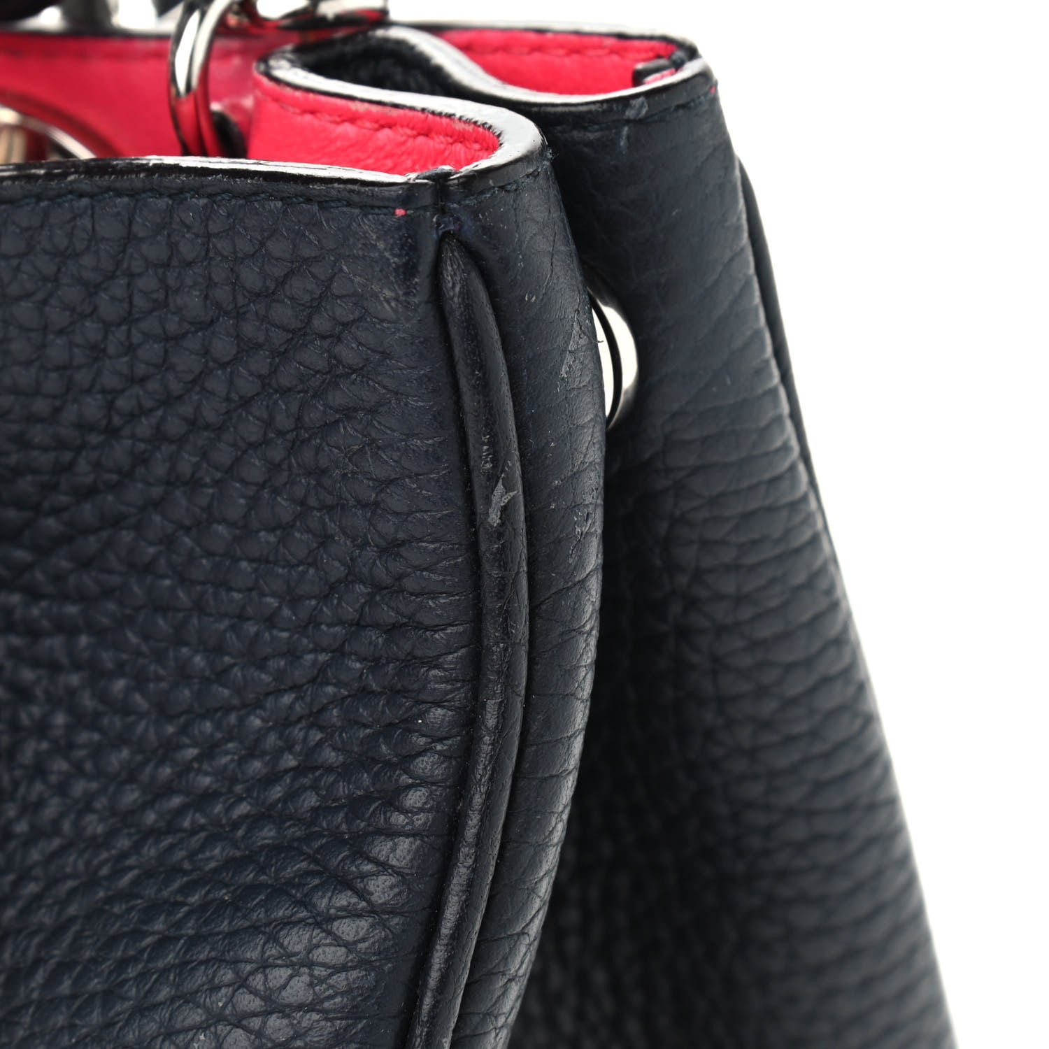Christian Dior Bullcalf Small Diorissimo Tote Navy Fuchsia 10 of 13