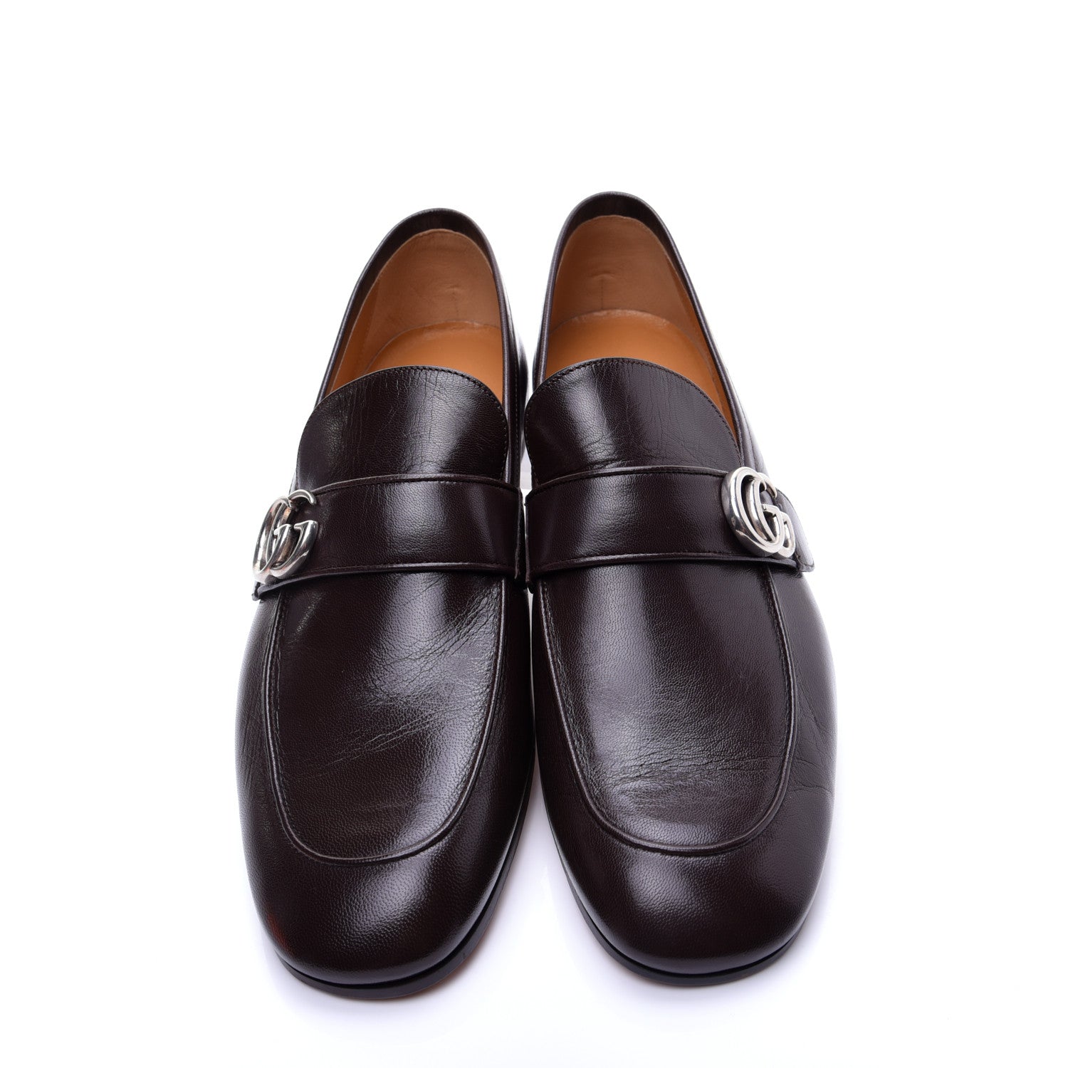 Gucci Goatskin Mens GG Loafers 10.5 Cocoa 11 of 15
