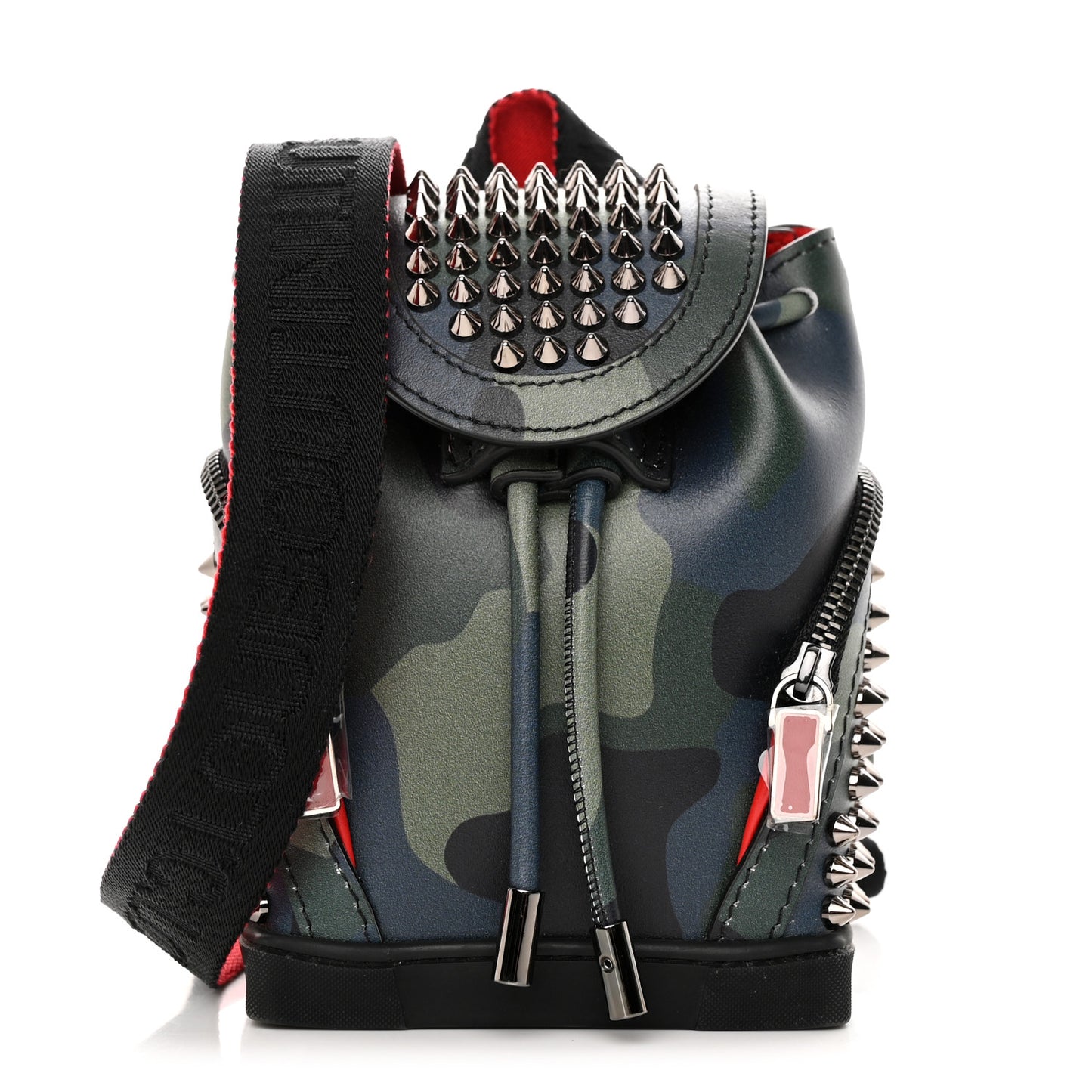 Calfskin Spiked Camouflage Mini Explorafunk Keyring Bag Multicolor