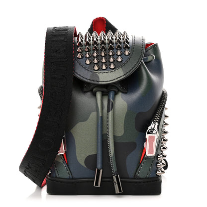 Christian Louboutin Calfskin Spiked Camouflage Mini Explorafunk Keyring Bag Multicolor 1 of 9
