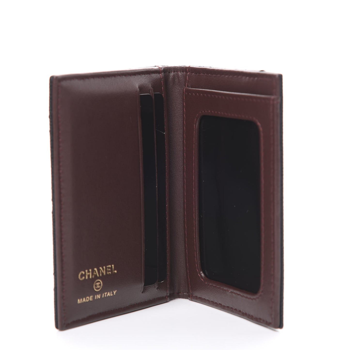 Caviar Quilted Card Holder Wallet Black