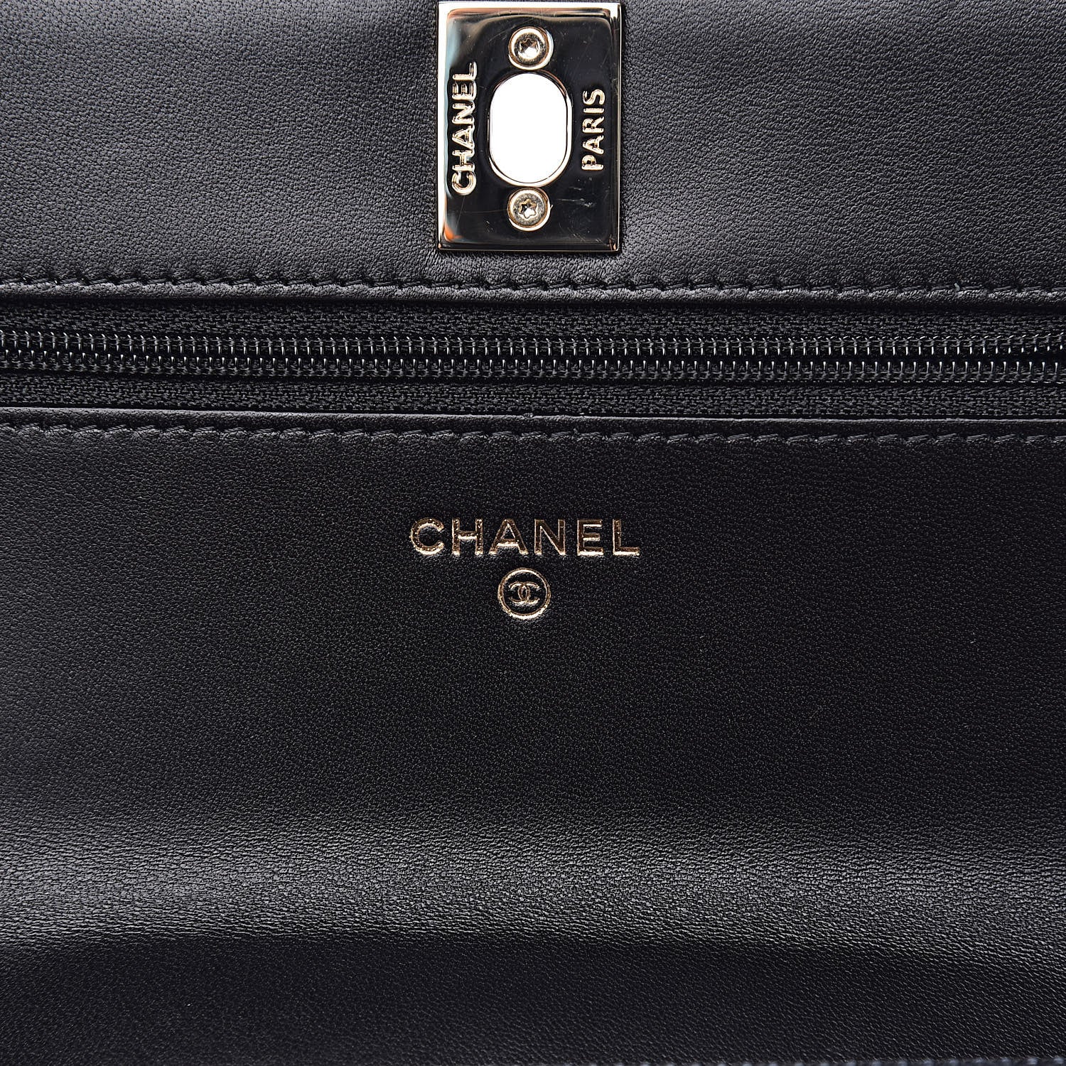 Chanel Lambskin Quilted Trendy CC Wallet On Chain WOC Black 7 of 13