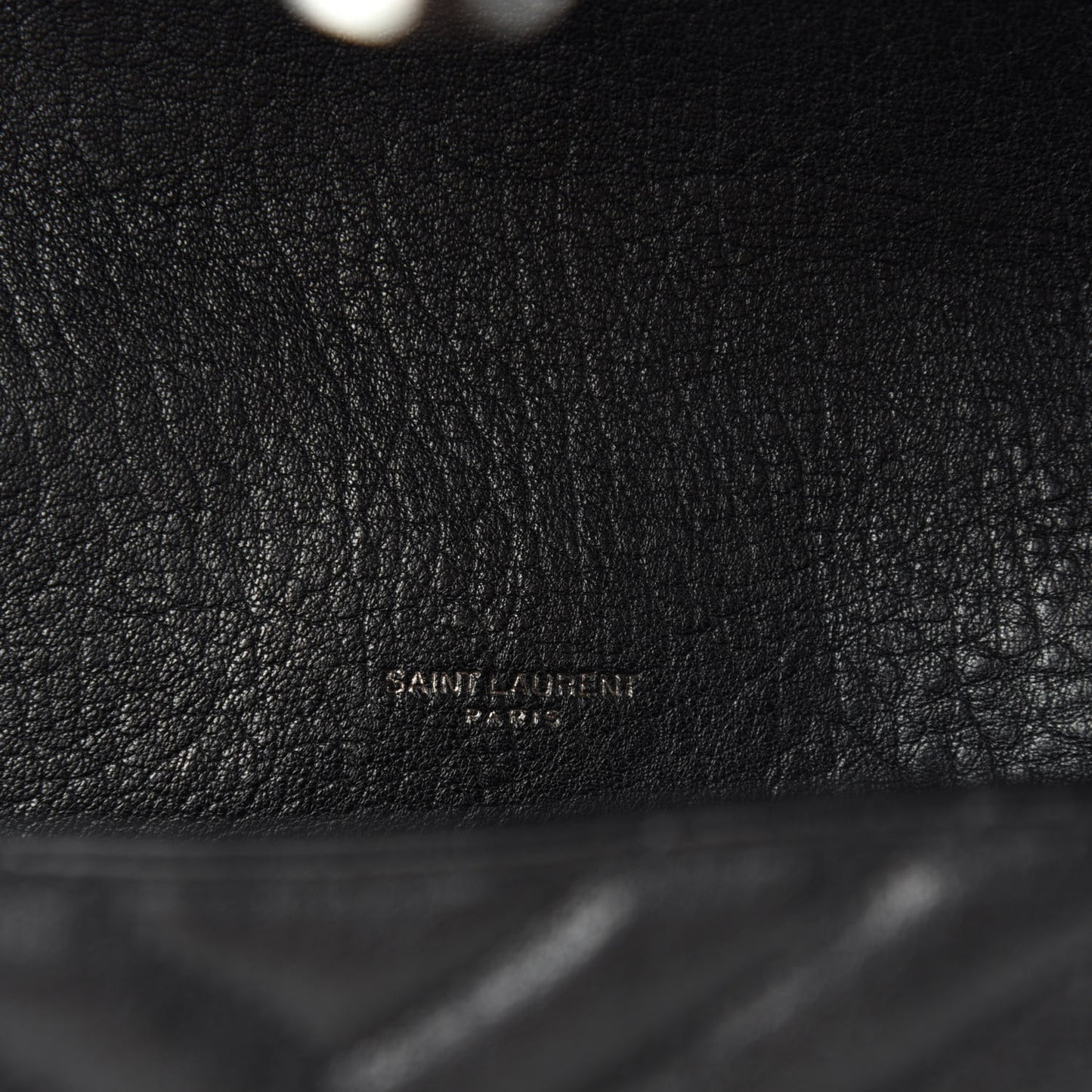 Sheepskin Matelasse Chevron Monogram Monochrome Large College Satchel Black