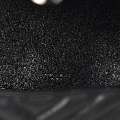 Saint Laurent Sheepskin Matelasse Chevron Monogram Monochrome Large College Satchel Black 9 of 11
