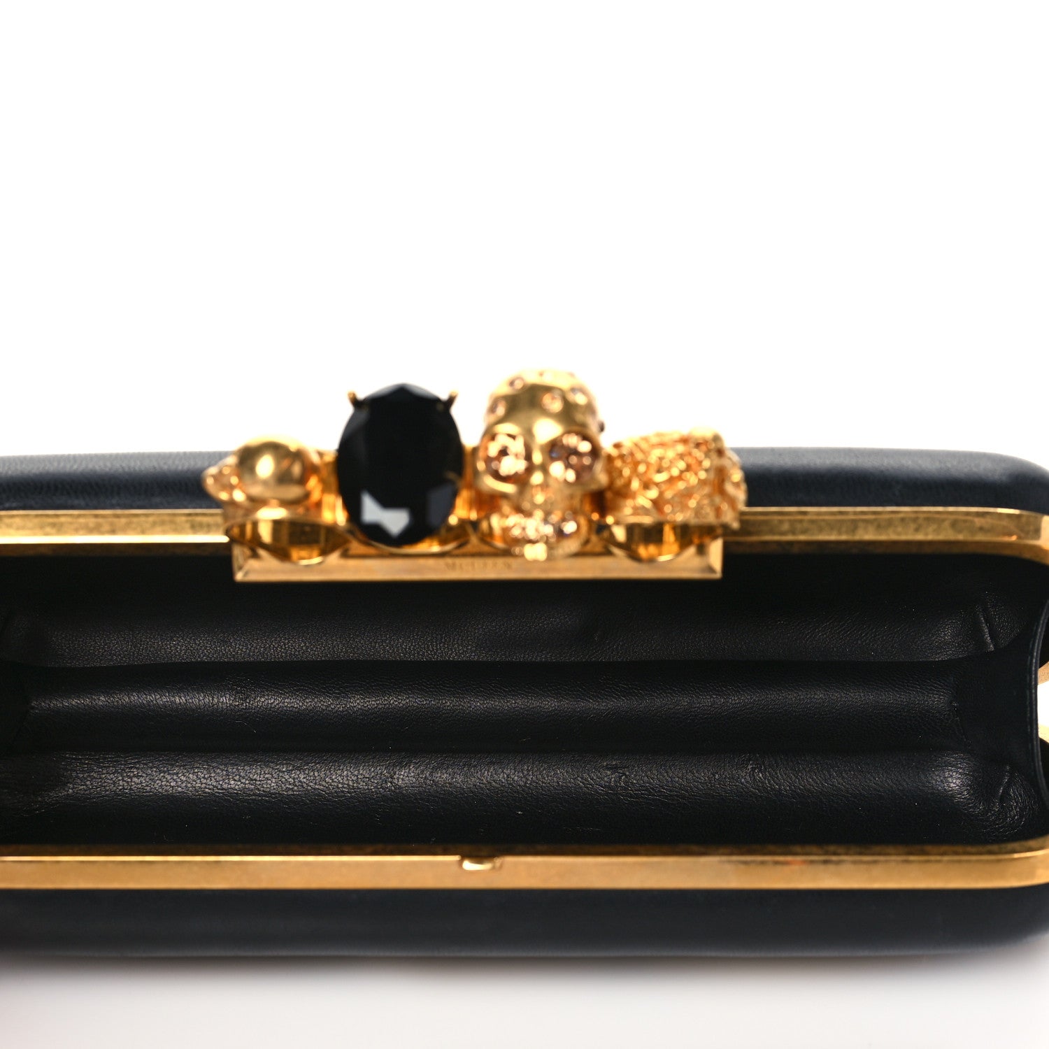 Alexander McQueen Nappa Chain Knuckle Box Clutch Black 5 of 10