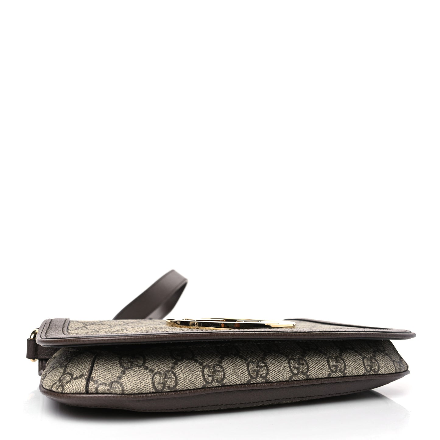 GG Supreme Monogram Textured Dollar Calfskin Blondie Chain Shoulder Flap Bag Beige Ebony New Acero