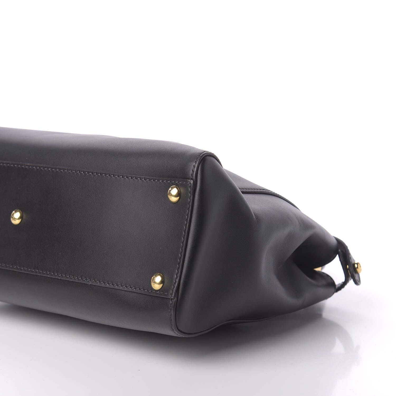 Fendi Vitello Morgan Shiny Nappa Medium Peekaboo Iconic Satchel Black 8 of 11