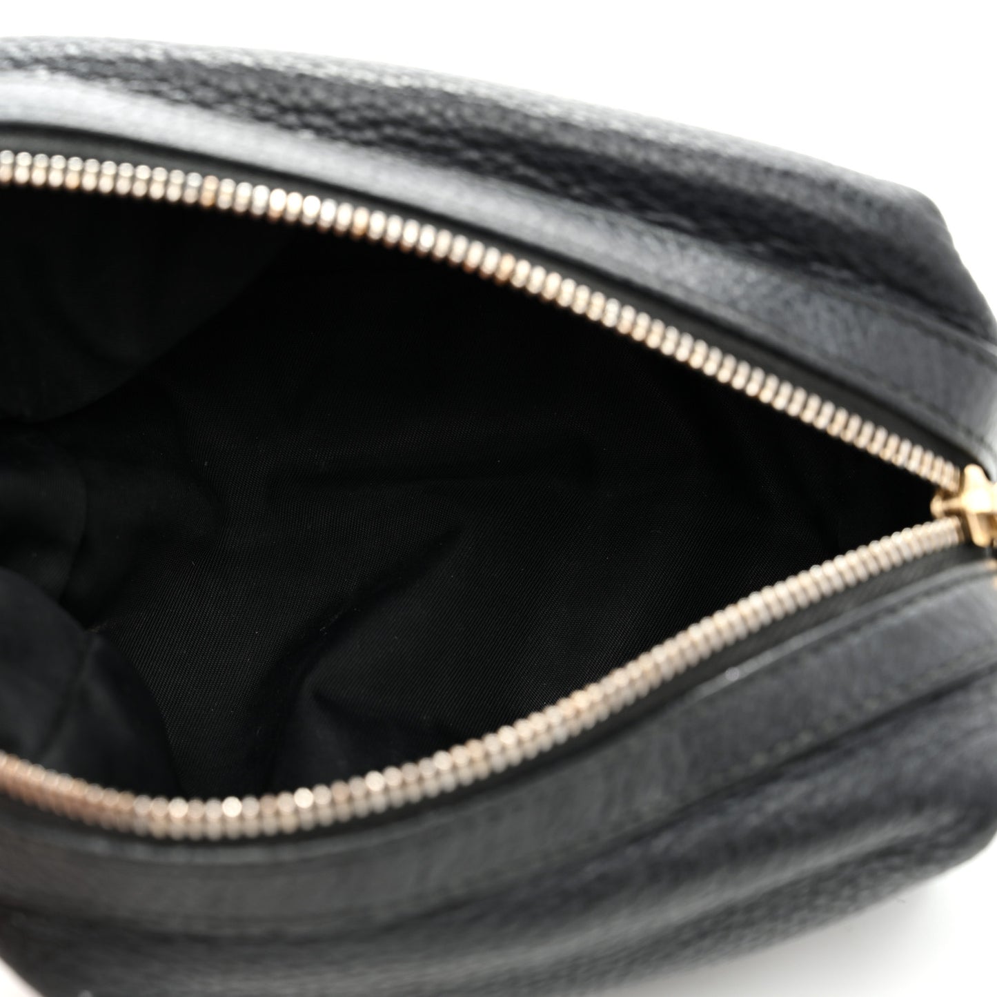 Pebbled Calfskin Medium Soho Cosmetic Case Black