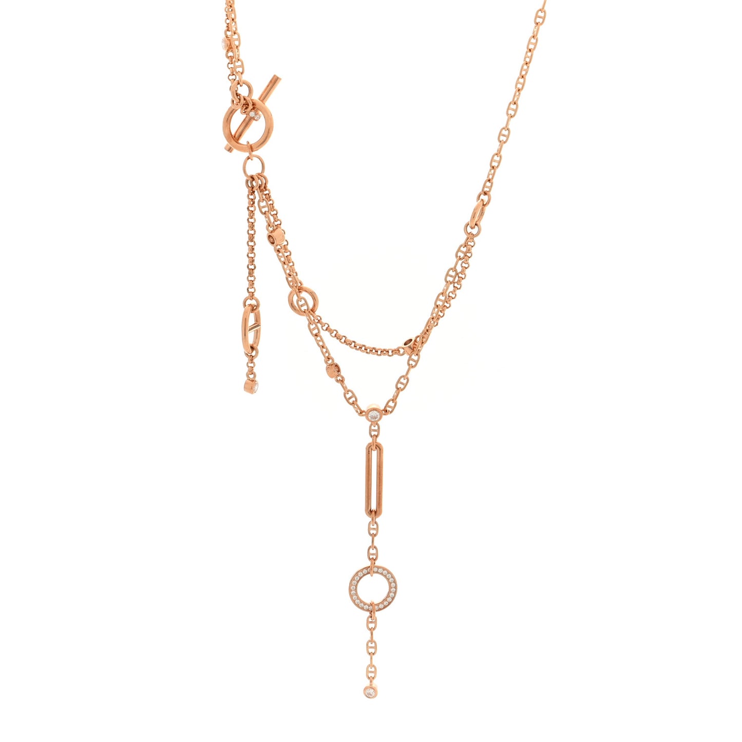 18K Rose Gold Diamond Chaine d'Ancre Chaos Necklace