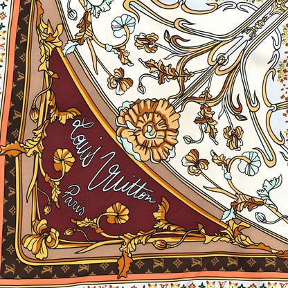 Louis Vuitton Silk Maison De Familie Square Scarf 90 Tan 2 of 3