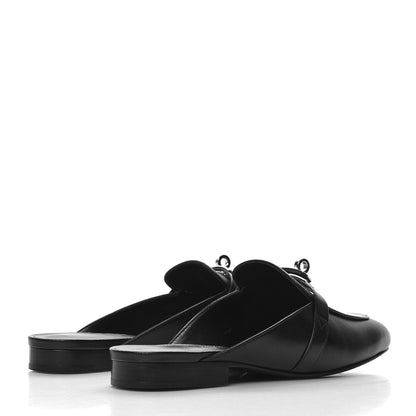 Hermes Goatskin Oz Mules 37 Black 4 of 9