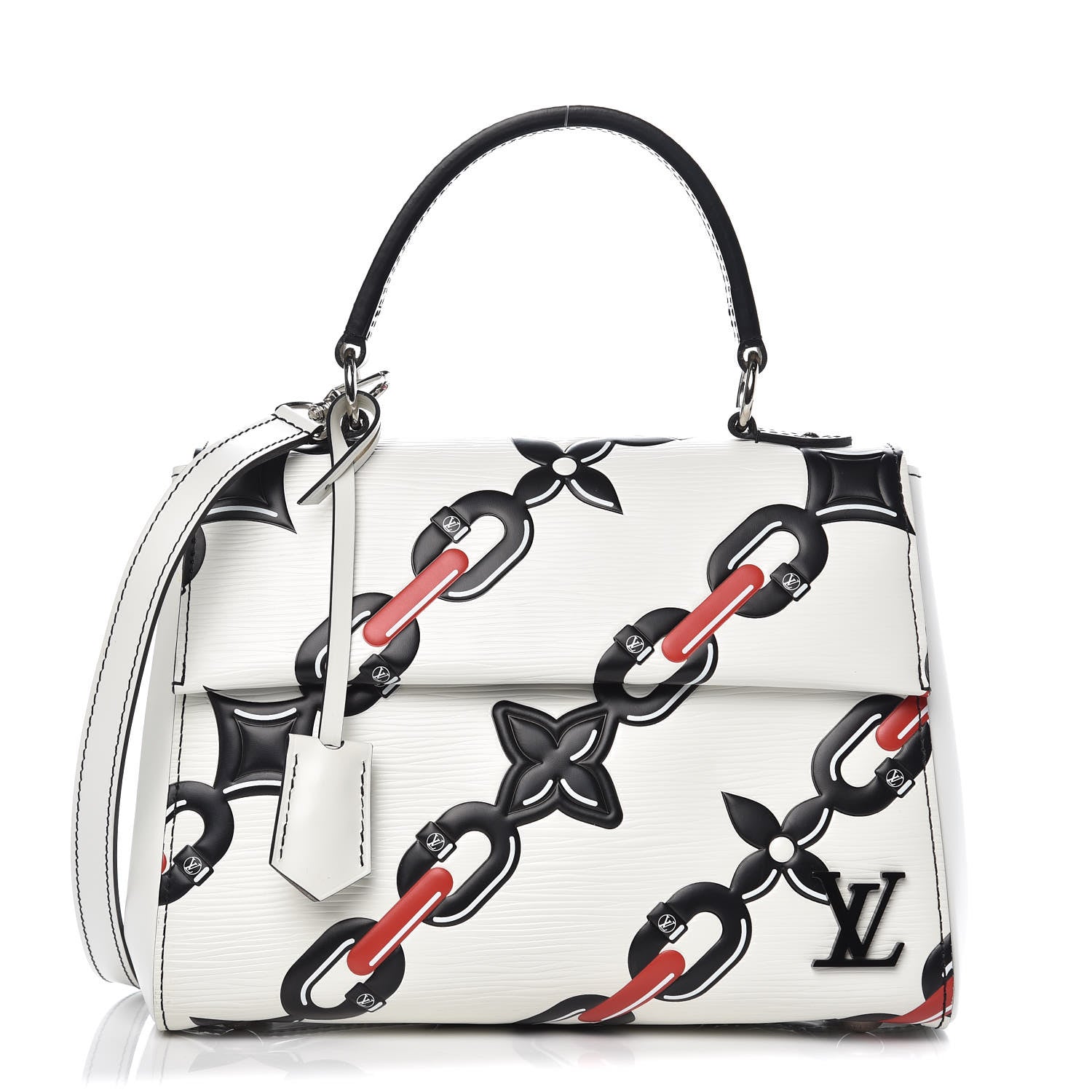 Louis Vuitton Epi Chain Flower Print Cluny BB White 1 of 6