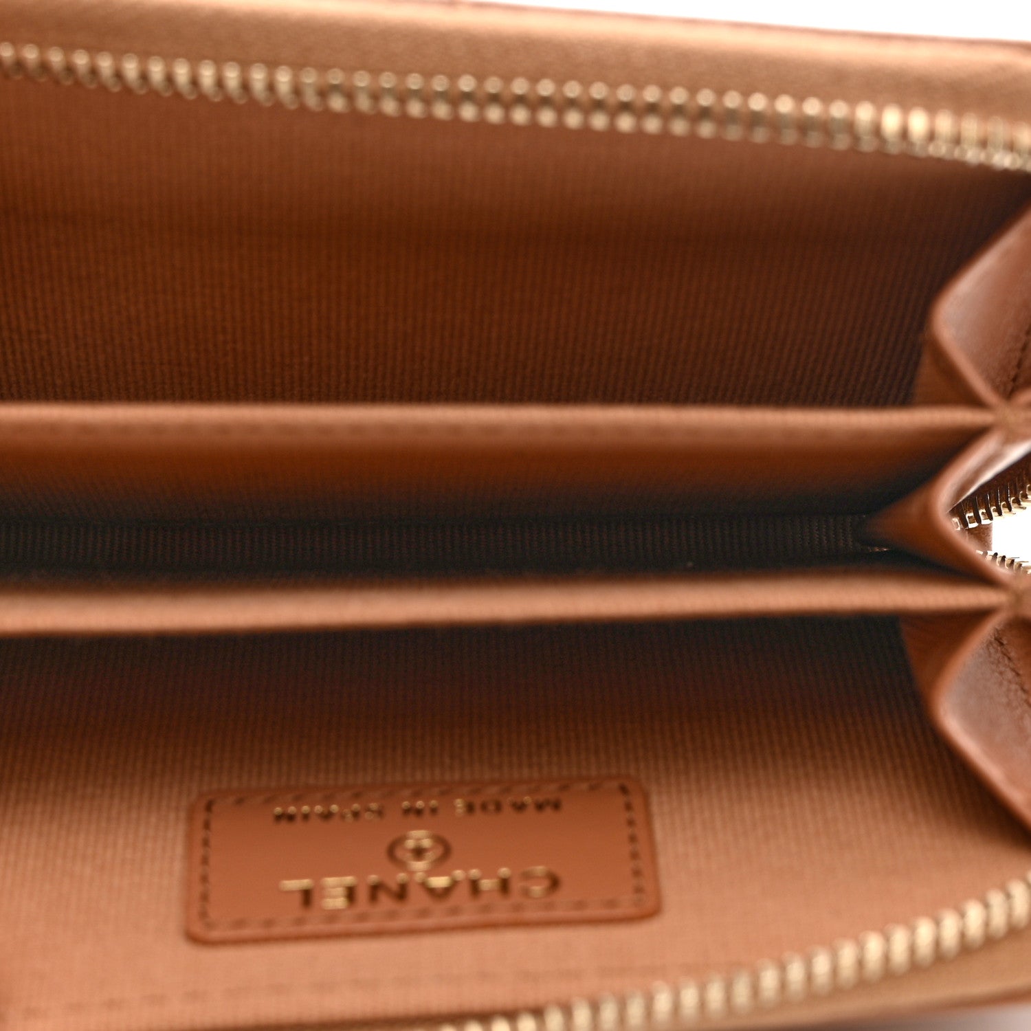 Chanel Lambskin Quilted Chanel 19 Zip Around Coin Purse Wallet Brown 5 of 8
