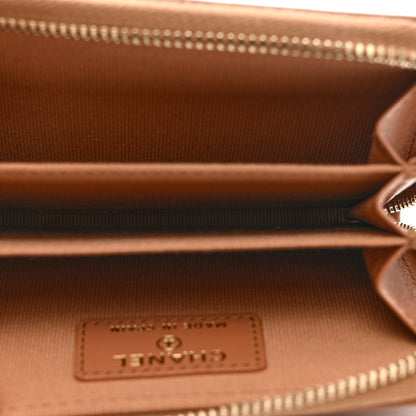 Chanel Lambskin Quilted Chanel 19 Zip Around Coin Purse Wallet Brown 5 of 8