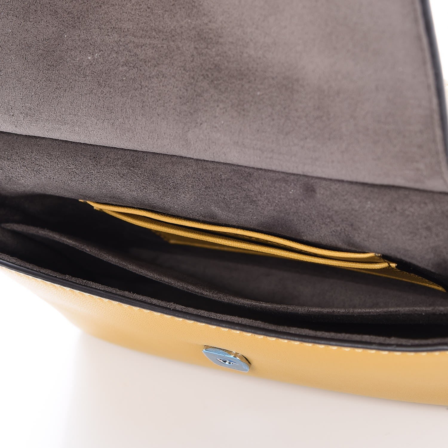 Fendi Shiny Nappa Trapuntata Micro Double Baguette Amber 5 of 8